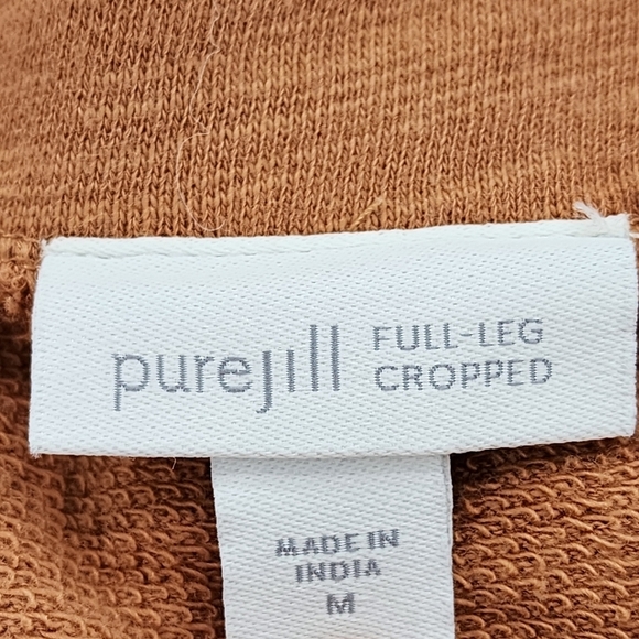 J.Jill Purejill Women's 100% Cotton Full Leg Cropped Pants - M - Picture 3 of 6